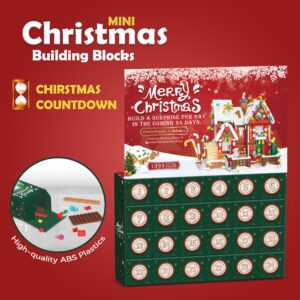 Advent Calendar 2023 Building Blocks Kit - Christmas Cottage, 24 Boxes 1393 Pcs Christmas Countdown Calendar Building Toys, Christmas Toy Building Sets Christmas Gifts Decorations for Boys Girls