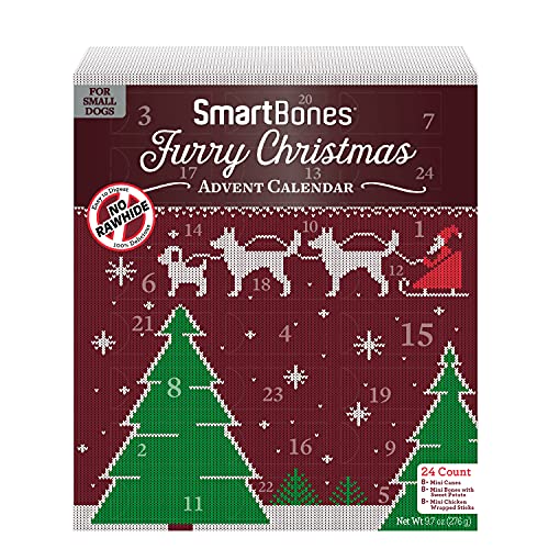 SmartBones Holiday Advent Calendar 24 Count, Made with Real Chicken, Rawhide-Free Chews for Small Dogs, 1 Count (Pack of 1)