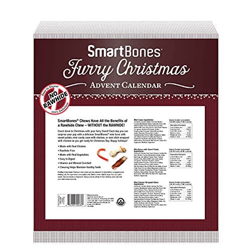 SmartBones Holiday Advent Calendar 24 Count, Made with Real Chicken, Rawhide-Free Chews for Small Dogs, 1 Count (Pack of 1)