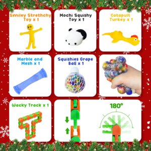 HelloJoy Christmas Pop Fidgets Advent Calendar 2024 for Boys Girls, 24 Days Countdown Calendar Push Pop Bubble Set Sensory Toys Pack for Kids Adult Teens, Xmas Party Favors Carnival Treasure Classroom Prizes