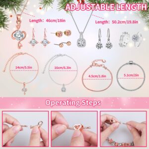 MOVINPE Rose Gold Jewelry Set Advent Calendar for Girl 2023 Christmas