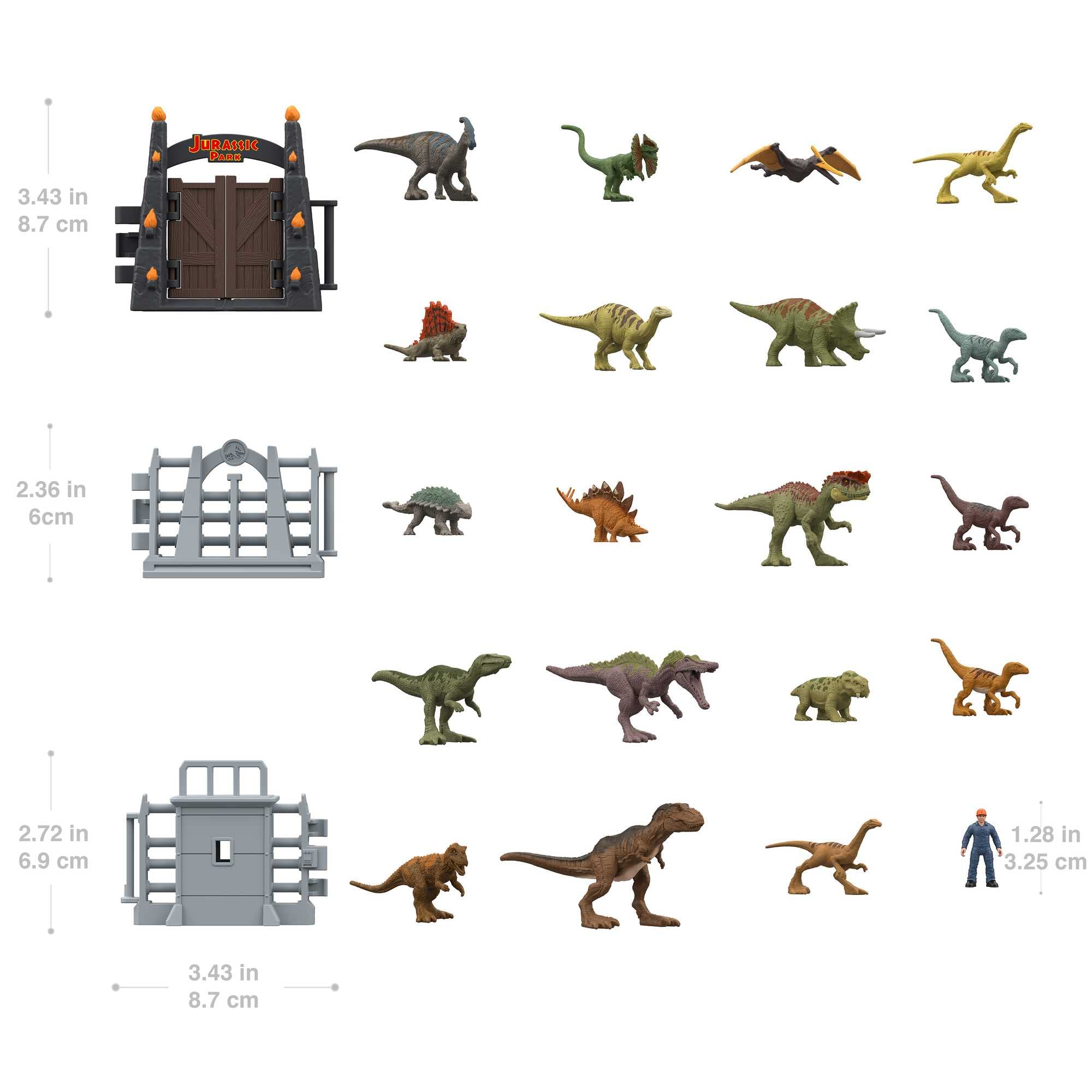 Mattel Jurassic World Dominion 2023 Holiday Advent Calendar, 24-Day Countdown, Daily Surprise of Mini Dinos, Humans & Gate Pieces