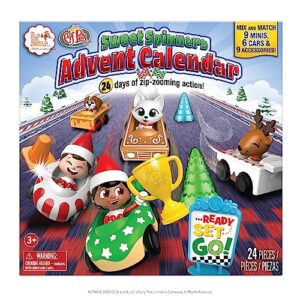 the elf on the shelf sweet spinners advent calendar for kids - includes 24 playable mini figures - new toy for every day of christmas - for ages 3 years and above