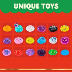 JOYIN 2023 Christmas Advent Calendar 24 Day with 16 DIY Slime, Foam Balls, Fruit Slices, Rainbow Soft Clay Decor and Glow in The Dark Powder for Kids Party Favors, Classroom Prizes, Xmas Gift