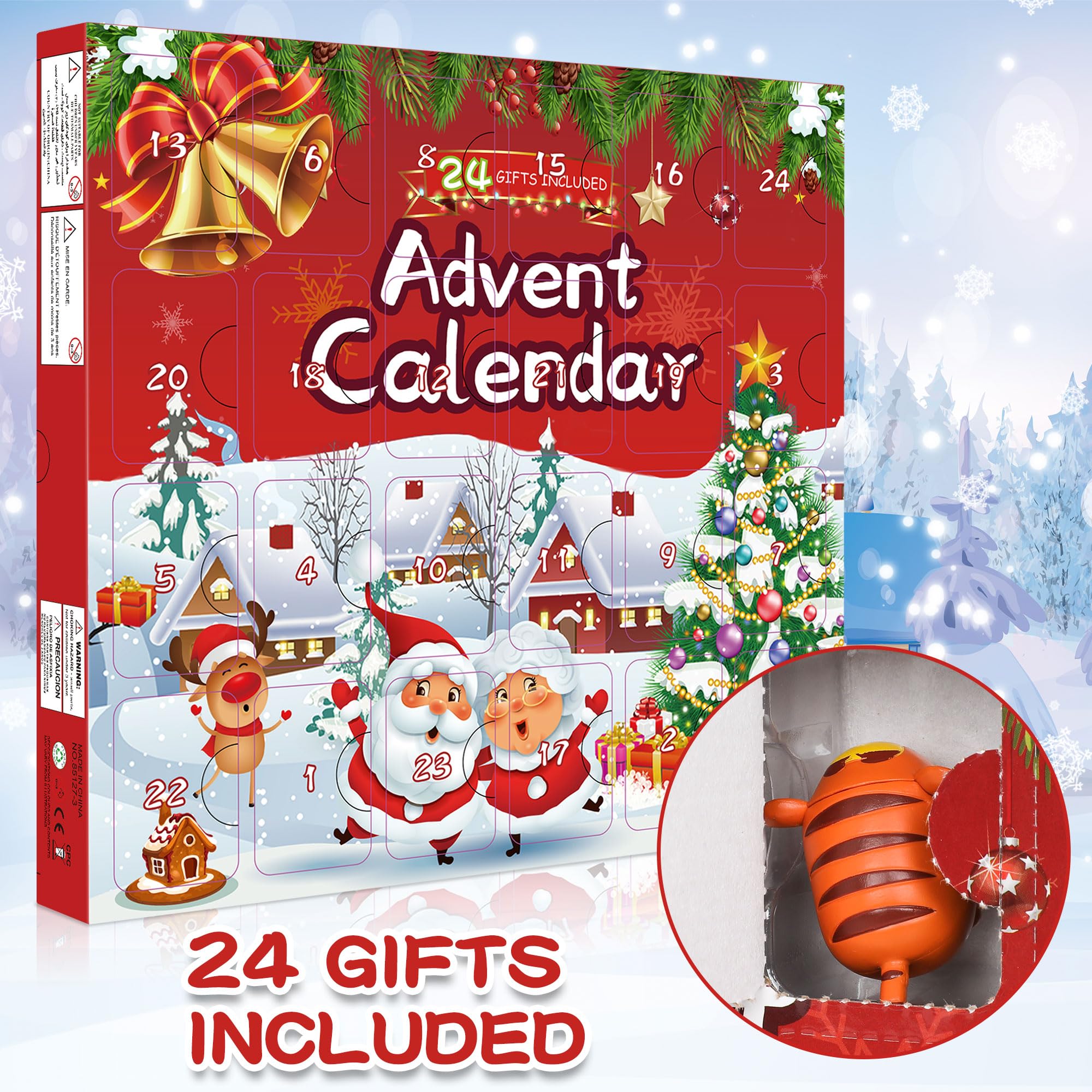 Advent Calendar 2023 Christmas 24-Days - Countdown Miniature Figurine - Small Figures Decor Toy Tiny Statues Playset, Xmas New Year Surprise Gift for Boys Kids Girls Teens for Home Office Decoration