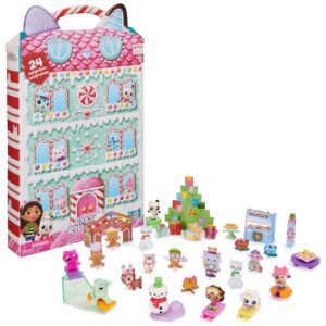 gabby’s dollhouse, advent calendar 2023, 24 surprise toys with figures, stickers & dollhouse accessories, kids toys for girls & boys ages 3+