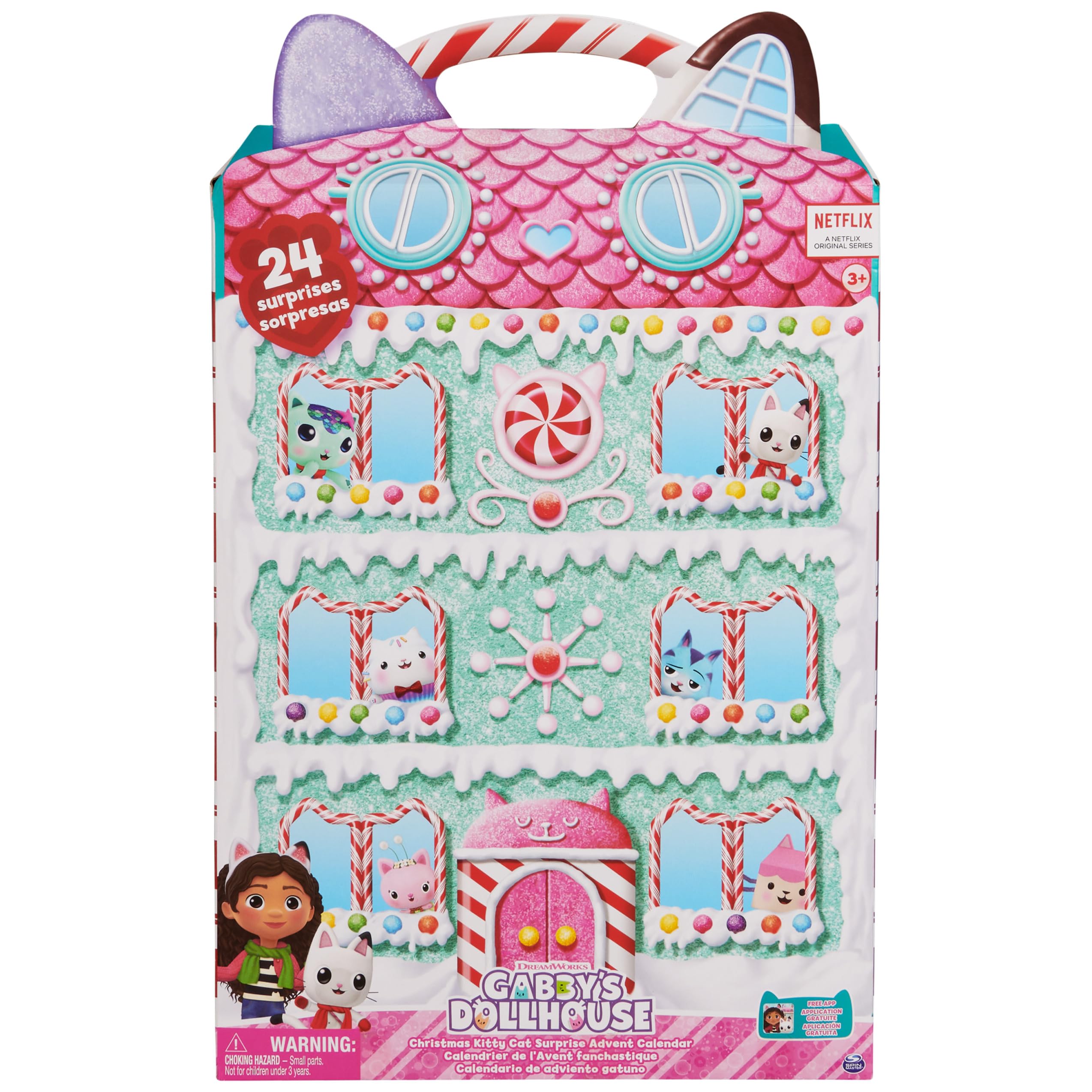 Gabby’s Dollhouse, Advent Calendar 2023, 24 Surprise Toys with Figures, Stickers & Dollhouse Accessories, Kids Toys for Girls & Boys Ages 3+