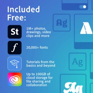 Adobe Creative Cloud | Entire Collection of Adobe Creative Tools Plus 100GB Storage | 1-Month Subscription with Auto-Renewal, PC/Mac