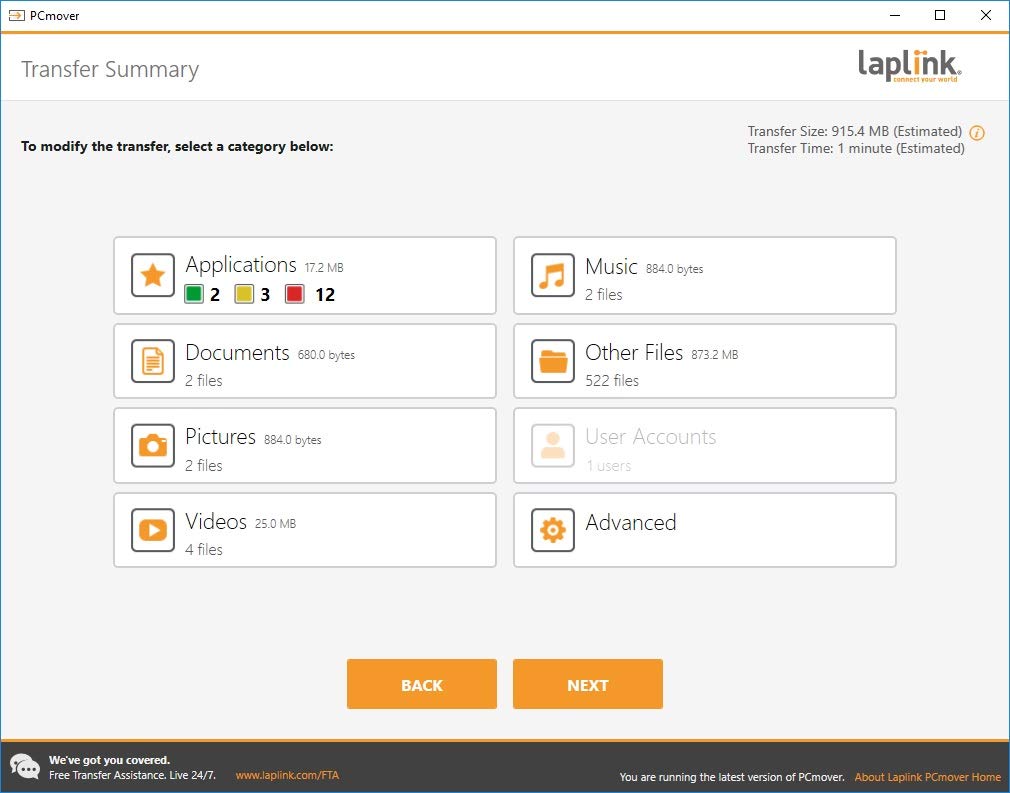 Laplink PCmover Home | Instant Download | Single Use License | Moves Applications, Files, and Settings to Your New PC