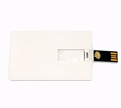 Credit Card USB Flash Drive Blank DIY Memory Stick Wholesale Bulk Pack 5 (2GB, White)