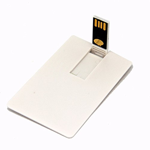 Credit Card USB Flash Drive Blank DIY Memory Stick Wholesale Bulk Pack 5 (2GB, White)