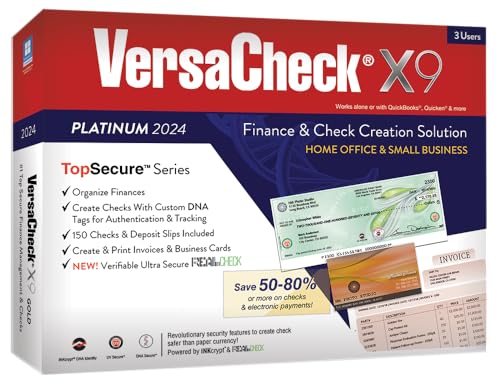 VersaCheck X9 Gold 2024 – 3 User Finance and Check Creation Software