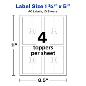 Avery Printable Bag Toppers for Laser & Inkjet Printers, Bags Included, 1.75" x 5", Pack of 40 (22801)