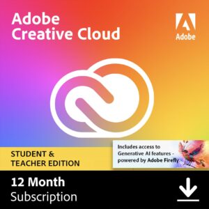 adobe student & teacher edition creative cloud | validation required | 12-month subscription with auto-renewal, pc/mac