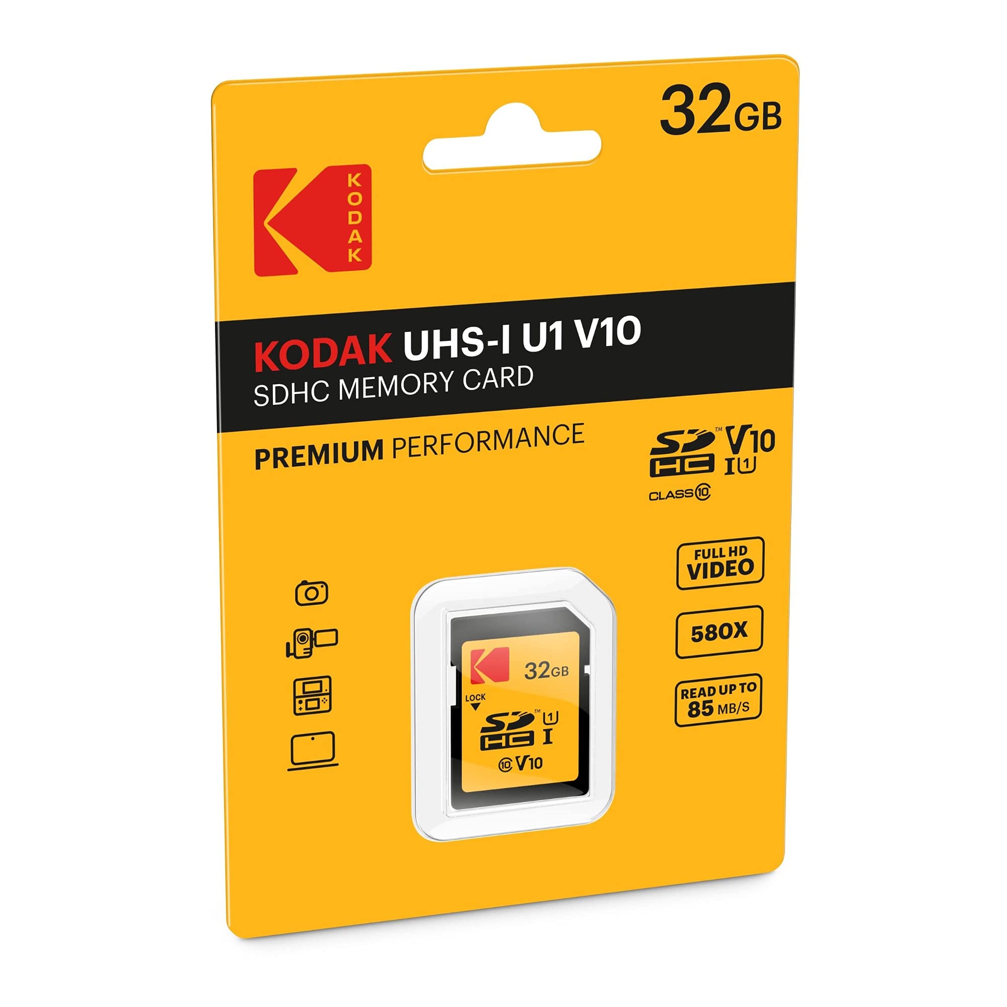 Kodak 32GB Class 10 UHS-I SDHC Memory Card (2-Pack) Bundle with Focus USB Card Reader (3 Items)