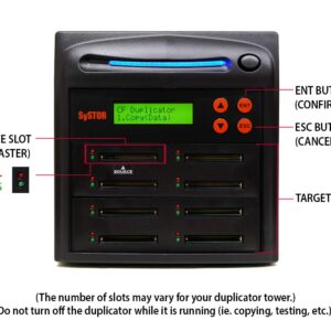 Systor 1:15 Compact Flash CF Card Duplicator - 2GB/Min - Standalone Copier & Eraser/Sanitizer, Multiple Memory Slots, Speeds Up to 33MB/Sec (SYS-CFD-15)