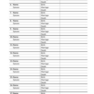 LARGE PRINT Two-Sided Family Group Sheets for Ancestry (30 Sheets) by EasyGenie | Archival-Quality Genealogy Forms