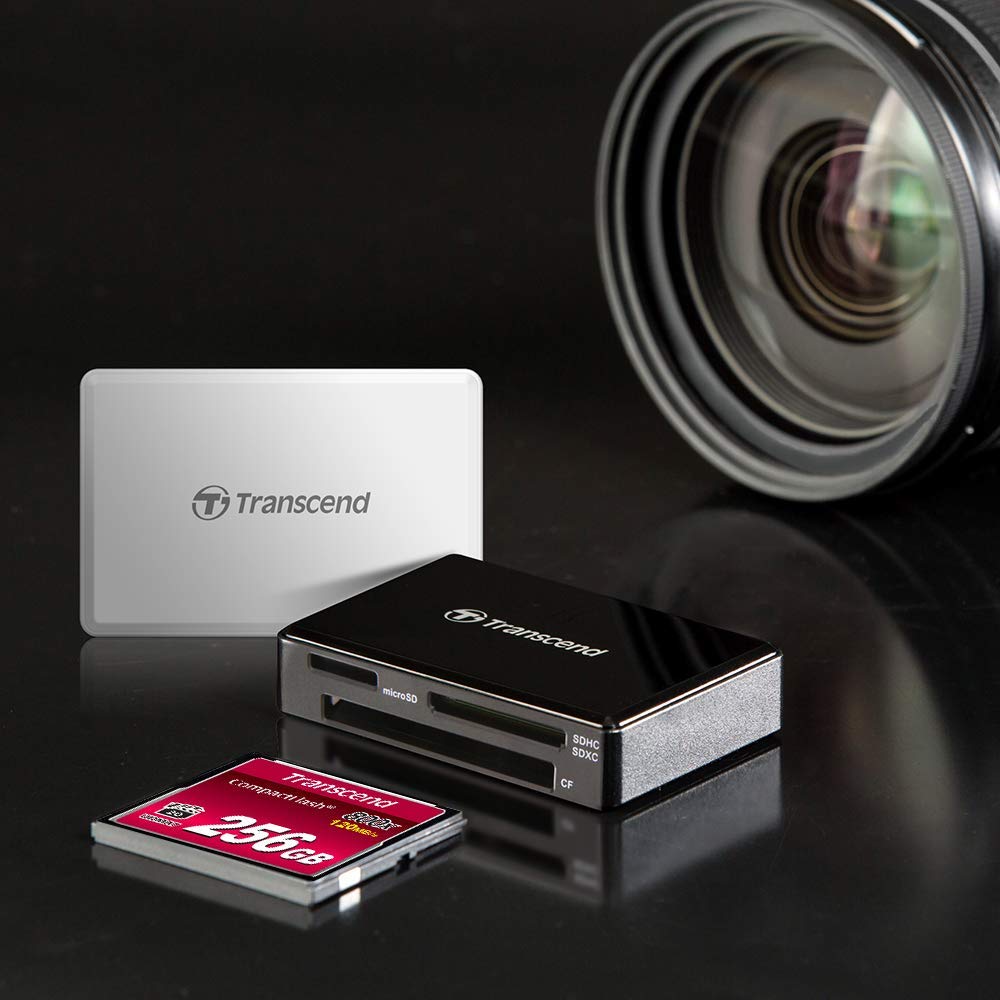 Transcend USB 3.0 Super Speed Multi-Card Reader for SD/SDHC/SDXC/MS/CF Cards (TS-RDF8K),Black