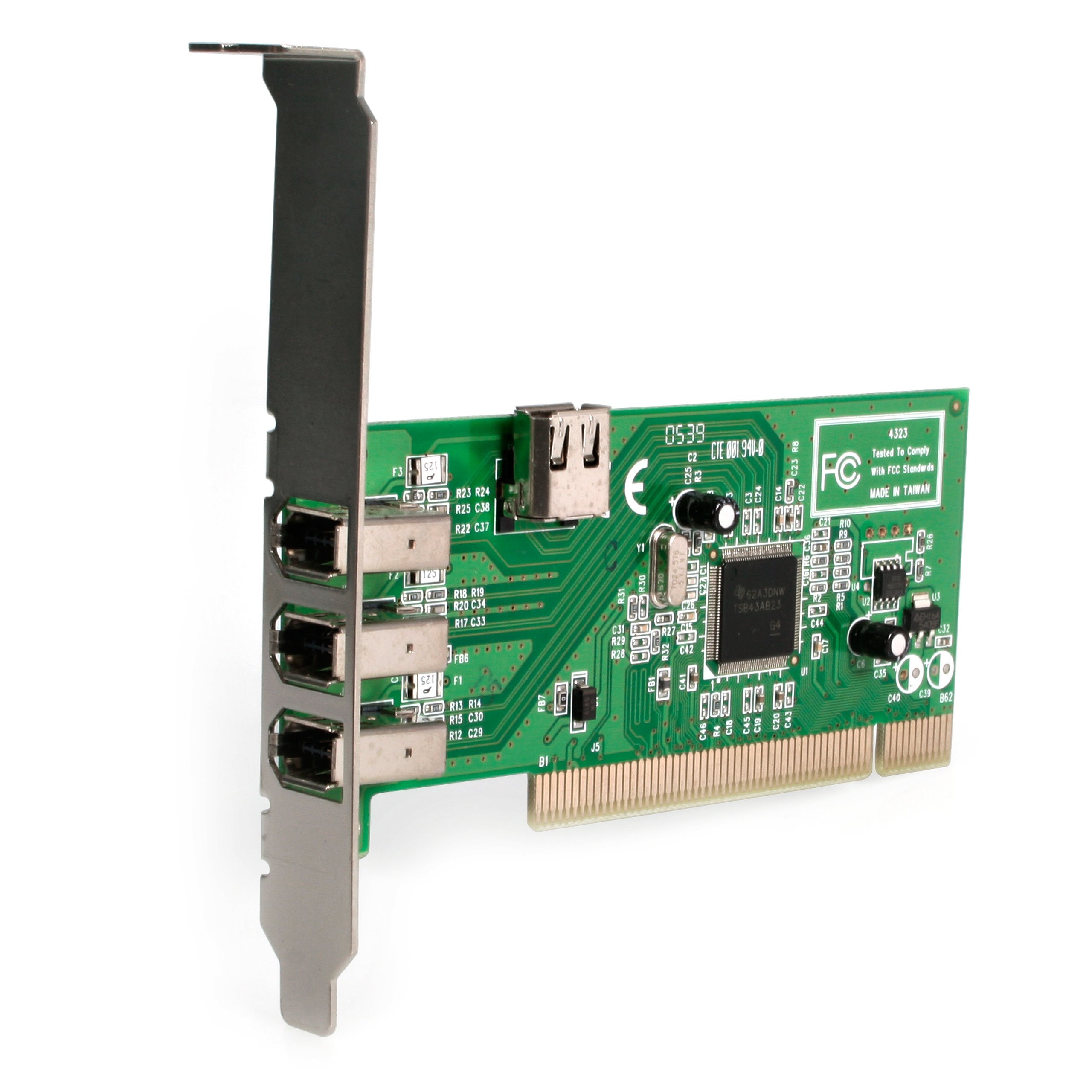 StarTech.com 4 port PCI 1394a FireWire Adapter Card - 3 External 1 Internal FireWire PCI Card (PCI1394MP)