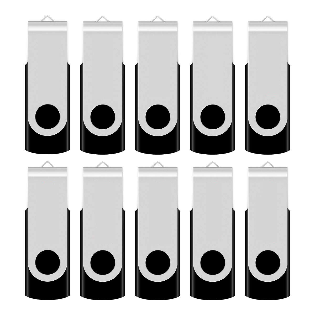 Aiibe 50pcs 16GB Flash Drives Bulk 16GB USB Flash Drive 50 Pack 16GB 16G USB 2.0 Thumb Drive Blank USB Drives Zip Dirves 16gb Wholesale, Black