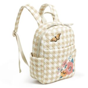 Vera Bradley Women's Cotton Small Backpack, Peach Blossom Picnic - Recycled Cotton, One Size