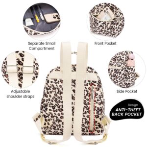 LOVEVOOK Mini Backpack for Women Light Weight Small Waterproof fashion Backpack Purses Daily Backpack Leopard