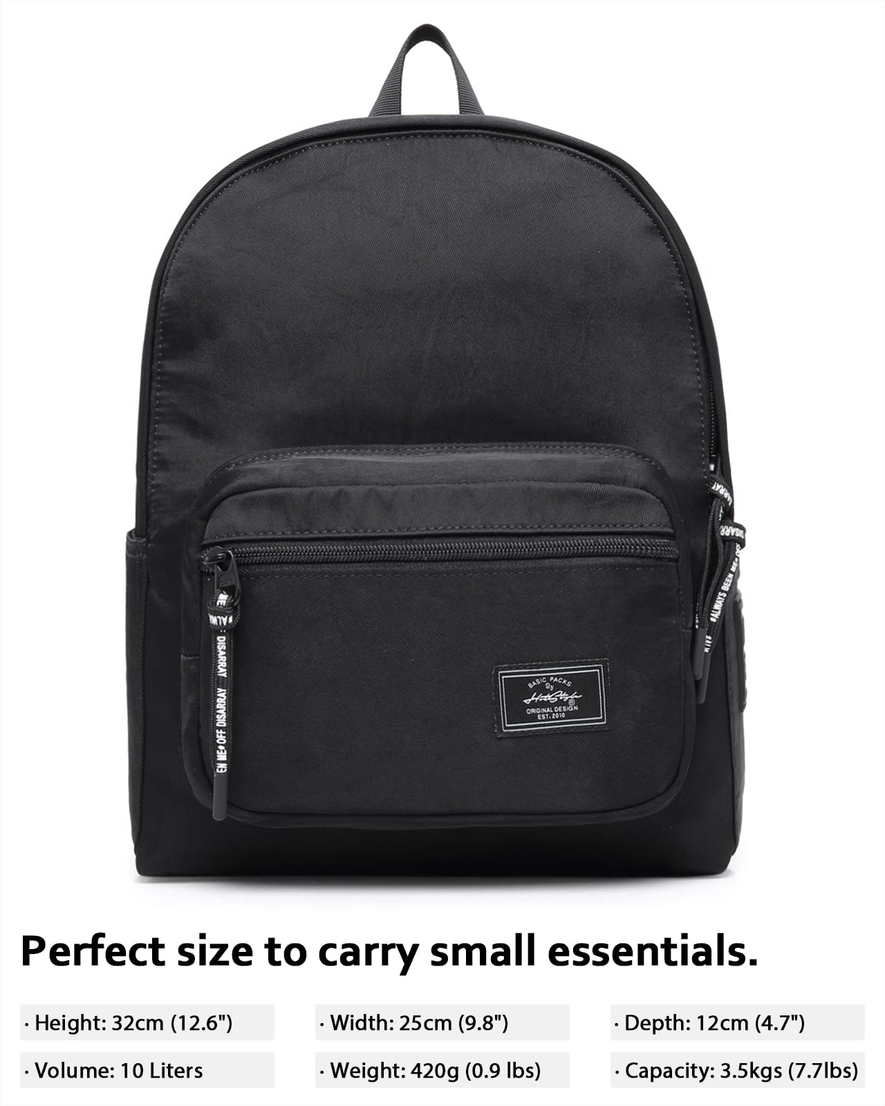 HotStyle SIMPLAY+ Mini Backpack Cute for Work Travel & Everyday, Black