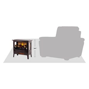 Country Living Infrared Freestanding Electric Fireplace Stove Heater in Bronze | Provides Supplemental Zone Heat with Remote, Multiple Flame Colors, Metal Design with Faux Wooden Logs