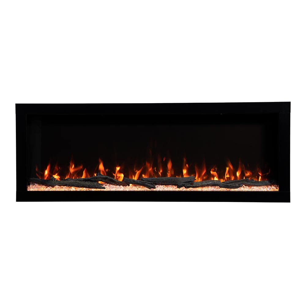 Modern Ember Highmark 50 Inch Smart Linear Electric Fireplace - Premium Flame with 10 Colors, Sleek Hidden Vent Design, Install Recessed in-Wall or Wall-Mount, WiFi and Voice-Enabled