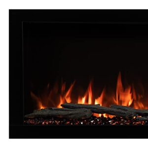 Modern Ember Highmark 50 Inch Smart Linear Electric Fireplace - Premium Flame with 10 Colors, Sleek Hidden Vent Design, Install Recessed in-Wall or Wall-Mount, WiFi and Voice-Enabled