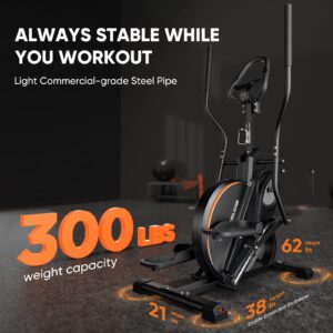 YOSUDA Pro Cardio Climber Stepping Elliptical Machine, 3-in-1 Elliptical Machine Stair Stepper Trainer, Total Body Fitness Cross Trainer with Quiet Magnetic Driving System, 16 Resistance