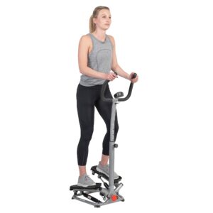 sunny health & fitness stair twist steppers for exercise at home machine with handlebar mini side to side stepper climber - sf-s020027