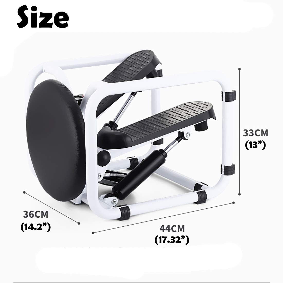 Nisorpa Fitness Stair Stepper Portable Twist Chair Stepper for Exercise with LCD Monitor and Resistance Bands Non-Slip Pedals Mini Stepper Stair Climber for Home Gym Fitness