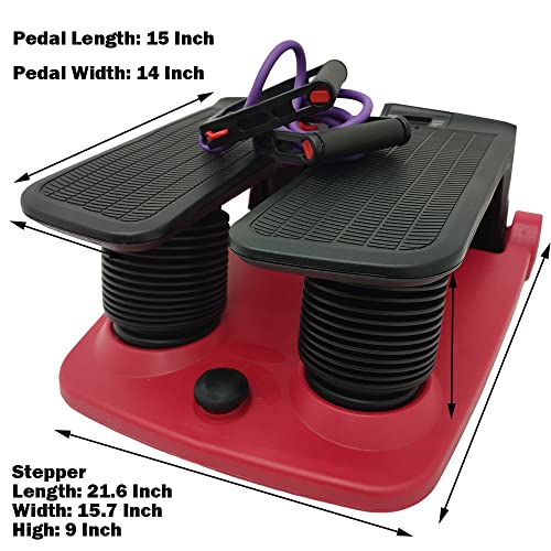 INTBUYING Twist Stepper with Resistance Bands, Home Mini Air Stair Stepper Fitness Exercise Machine for Men & Women