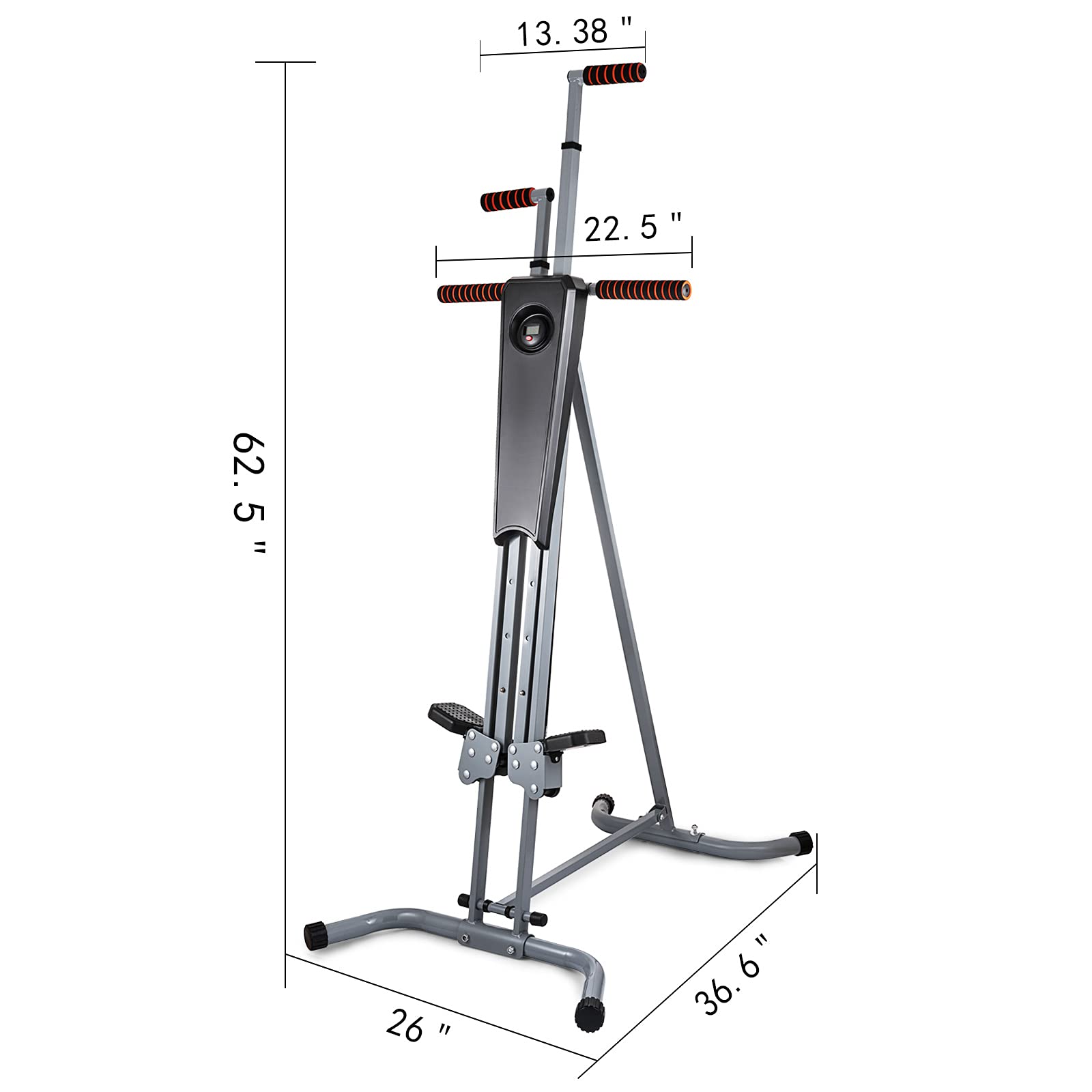 Hihone Vertical Climber Adjustable Exercise Climber Trainer, 400Lbs Capacity Steel Frame Cardio Climber Full Body Stair Climber，Home Gym Exercise Folding Climbing Machine for Men and Women