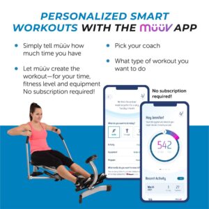 Stamina BodyTrac Glider 1050 Hydraulic Rowing Machine with Smart Workout App - Rower Workout Machine with Cylinder Resistance - Up to 250 lbs Weight Capacity