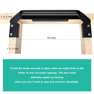 DITKOK 16 Inch On-Center Stud Layout Tool Adjustable Fit 1 ½ - 2 inches Lumber - Precision Wall Stud Framing Tool, Framing Spacing Tool, Premium Wall Stud Framing Tool, Precision Measurement Jig Tool