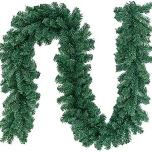 MarKnig 2 Pack Green Christmas Garland for Holiday Decoration, 9 FT Premium Quality Artificial Greenery Plant for Home, Fireplaces, Chandeliers, Stairs, Gate, Garden, Wedding Party, Outdoor/Indoor (2)