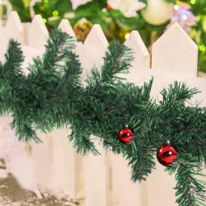 MarKnig 2 Pack Green Christmas Garland for Holiday Decoration, 9 FT Premium Quality Artificial Greenery Plant for Home, Fireplaces, Chandeliers, Stairs, Gate, Garden, Wedding Party, Outdoor/Indoor (2)