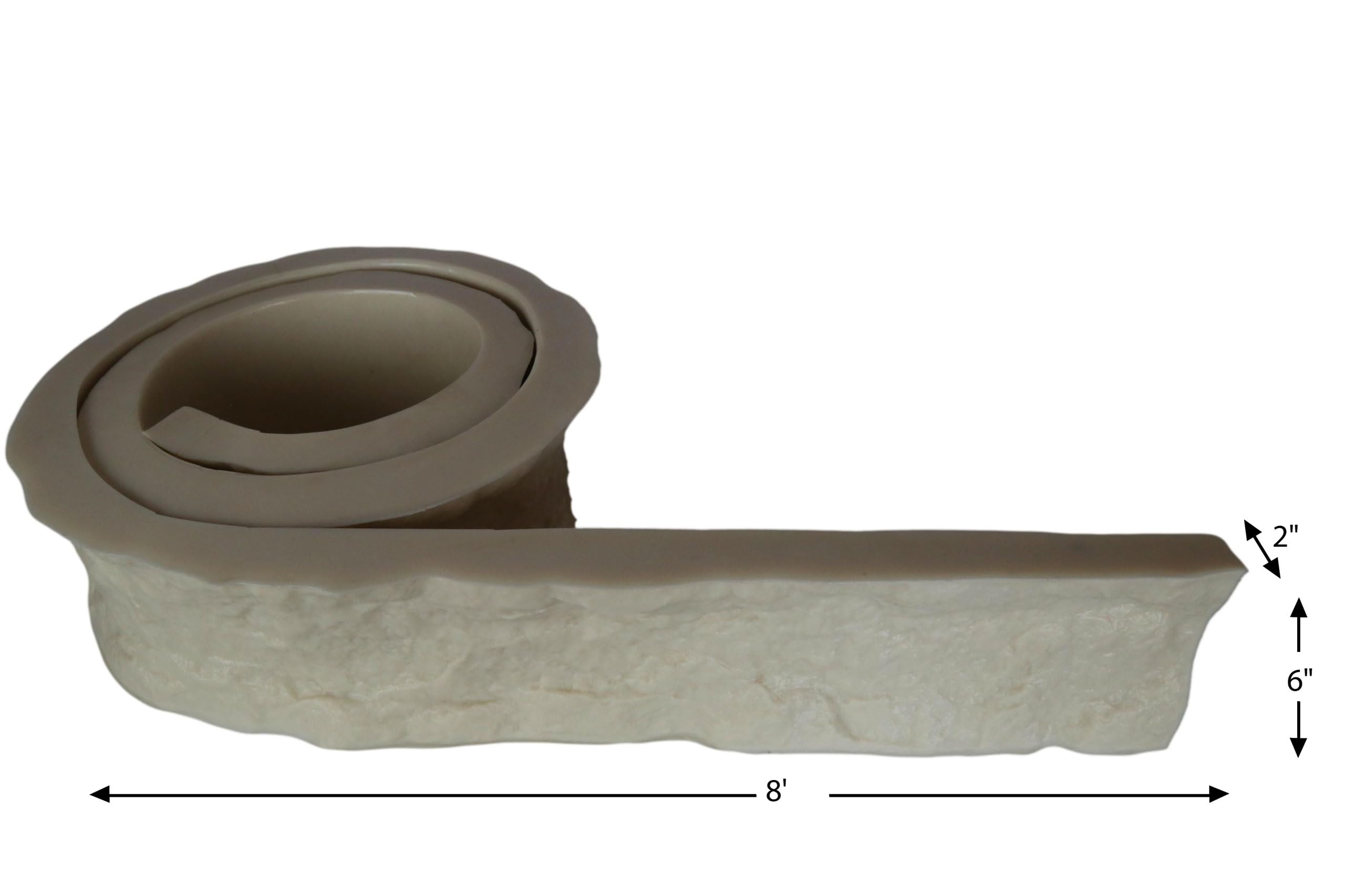 Stone Master Molds Chiseled Edge Concrete Countertop Edge Form Liner 8'x6"x2"