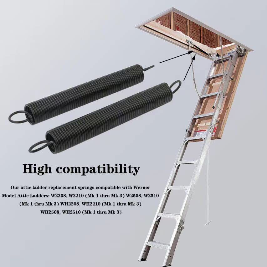 56-1 Attic Ladder Spring Replacement Parts (2 Pcs) Compatible with Werner fits W2200, W2500, WH2200, & WH2500 for Werner Access Ladders&Attic Ladder