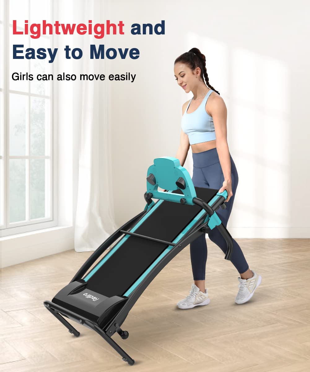 REDLIRO Electric Treadmill Foldable Exercise Walking Machince for Apartment Home/Office Jogging Compact Folding Easy Assembly 12 Preset Program 2 Wheels LCD Display