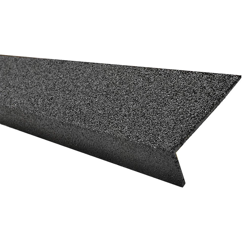 MASTER STOP 9N12003X004819M Fiber Glass Stair/Step Nosing, Black, 3" Depth, 1" Nose, 48" Length, Medium Mineral Abrasive Anti-Slip Surface