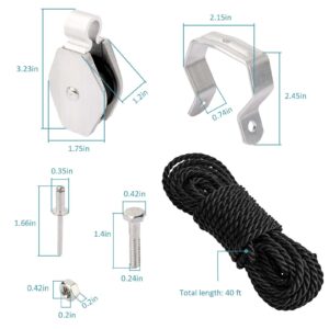 Extension Ladder Rope & Pulley Kit Compatible with Werner Aluminum Extension Ladder & Fiberglass Extension Ladders Replacement for Werner 31-12 Pulley Kit and AC30-2 Extension Ladder Rope