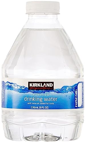 Water Bottled Purified Water 8 Fl Oz (Pack of 15, Total of 120 Fl Oz)