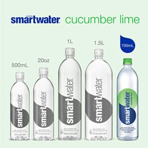 smartwater Cucumber Lime, Vapor Distilled Premium Bottled Water, Cucumber Lime, 23.7 Fl Oz (Pack of 12)