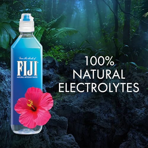 FIJI Natural Artesian Bottled Water 700 mL / 23.7 Fl Ounce (Pack of 12) - Sports Cap