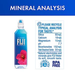 FIJI Natural Artesian Bottled Water 700 mL / 23.7 Fl Ounce (Pack of 12) - Sports Cap