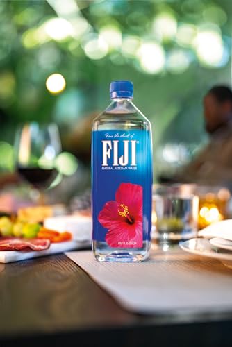 FIJI Natural Artesian Bottled Water 1 Liter / 33.8 Fl Ounce (Pack of 6)