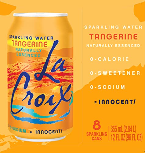 LaCroix Sparkling Water, Tangerine, 12 Fl Oz (pack of 8)